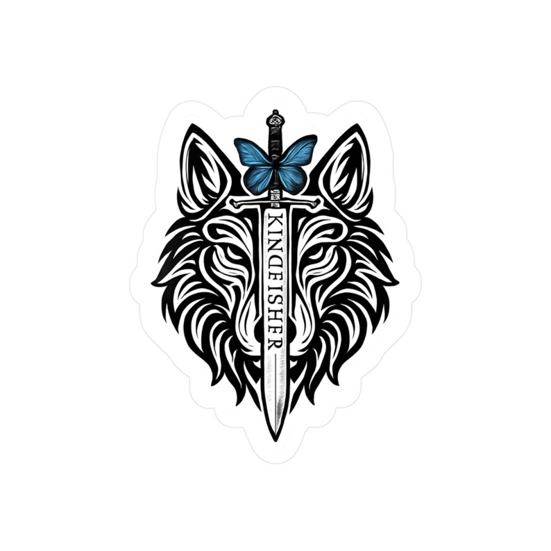 Kingfisher Sticker, Quicksilver Book Sticker, BookTok Inspired, Wolf Design, Sword Theme, Book Lover Gift image 6