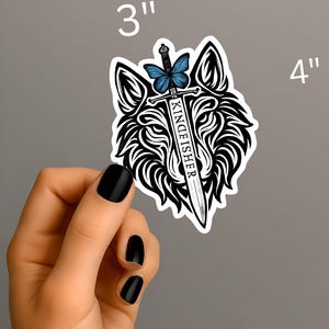 Kingfisher Sticker, Quicksilver Book Sticker, BookTok Inspired, Wolf Design, Sword Theme, Book Lover Gift image 2