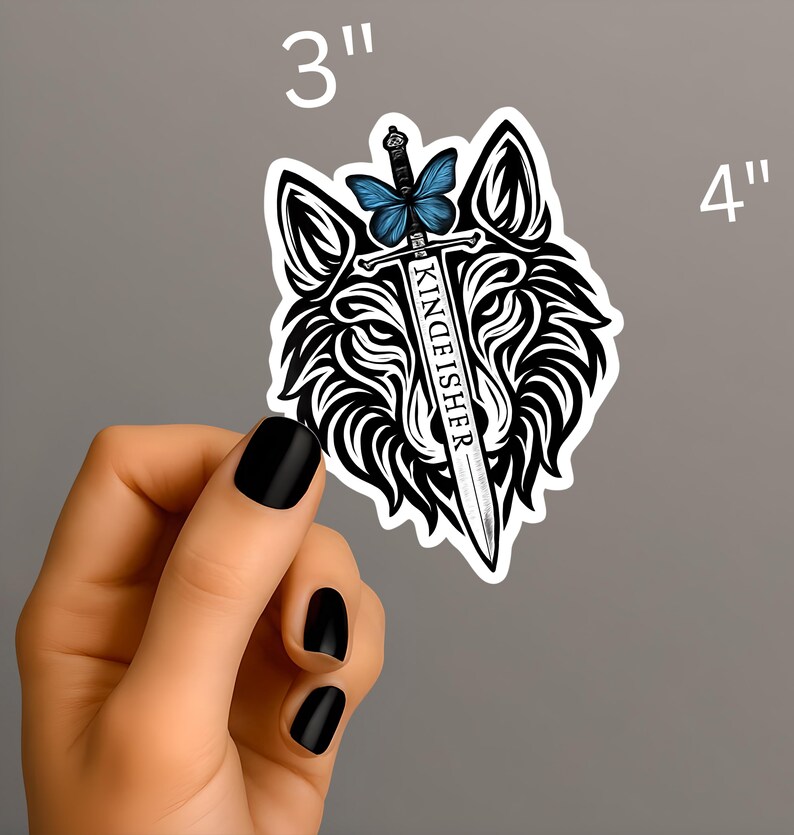 Kingfisher Sticker, Quicksilver Book Sticker, BookTok Inspired, Wolf Design, Sword Theme, Book Lover Gift image 2