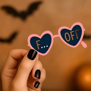 Girlie Sunglass Sticker, F... Off Decal, Cute Sticker, Laptop Sticker, Vinyl Sticker, Attitude Accessory, Gift for Her