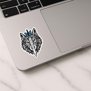 Kingfisher Sticker, Quicksilver Book Sticker, BookTok Inspired, Wolf Design, Sword Theme, Book Lover Gift image 3