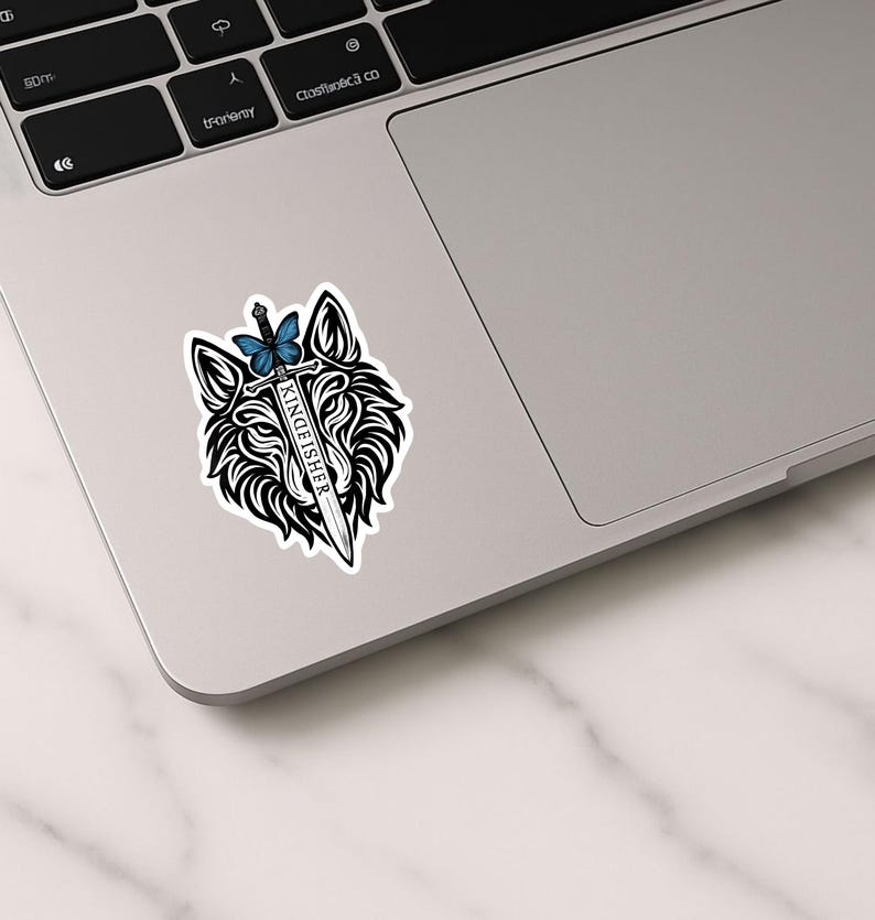 Kingfisher Sticker, Quicksilver Book Sticker, BookTok Inspired, Wolf Design, Sword Theme, Book Lover Gift image 3