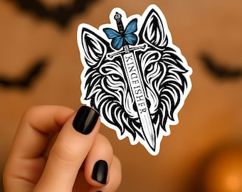 Eisvogel Aufkleber, Quecksilber-Buchaufkleber, von BookTok inspiriert, Wolf Design, Schwert-Thema, Buchliebhaber Geschenk