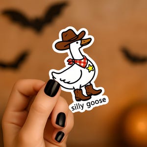 Calcomanía de vinilo de pato vaquero, calcomanía de ganso, decoración para portátiles, botellas de agua, cuadernos y regalos para amigos.