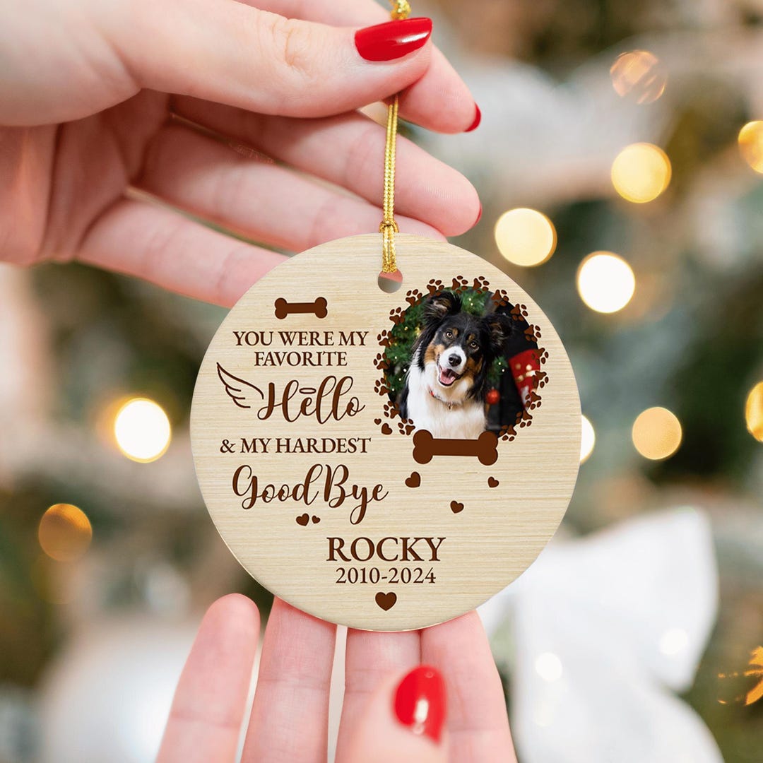 Personalized Dog Memorial Ornament, Custom Pet Photo Keepsake, Loss of ...