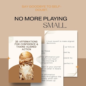 25 Affirmations for Confidence & Taking Aligned Action | Self-Esteem Boost | Mindset Growth PDF | Digital Affirmation Cards