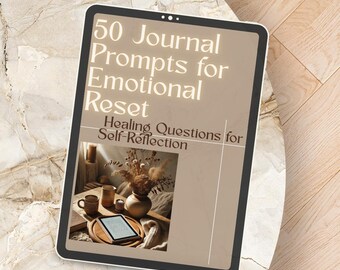 50 Journal Prompts for Emotional Reset | Printable Self-Reflection PDF | Mental Health Journal