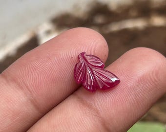 Genuine Natural Ruby CARVED Gemstone size 11x7x2 mm 2.55 Carat