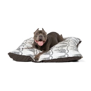 Grey Leopard Repeat Pet Bed | Animal Print Dog Cushion