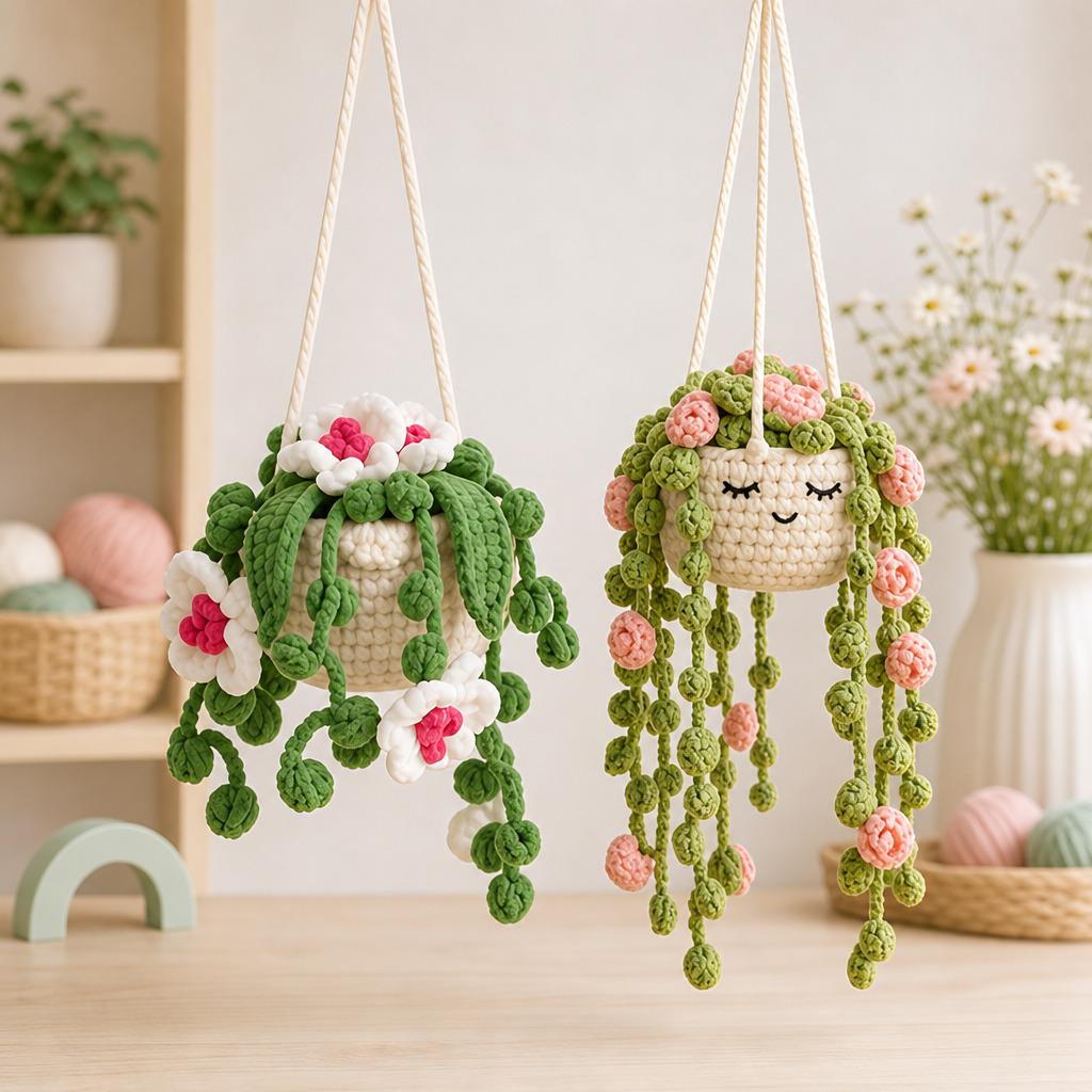 30 String of Pearls Crochet Patterns for Hanging Plants, Mini Pots, and Car Charms 25 Orchid and String of Pearls Botanical Crochet Pattern Bundle