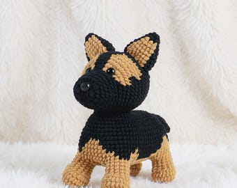 のん　ジャーマンシェパード　【A】 ジャーマンシェパードのかぎ針編みパターン、あみぐるみのかぎ針編み