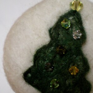 felted, bejeweled Christmas tree ornament