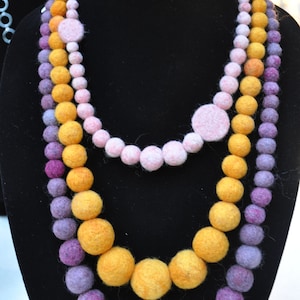 Oranje Vilt pom-poms Ketting