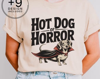 Retro Halloween Dachshund PNG: Hot Dog of Horror Clipart (Digital Download)