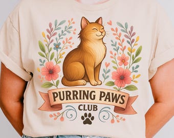 Watercolor Cat PNG: Purring Paws Club Clipart (Digital Download)