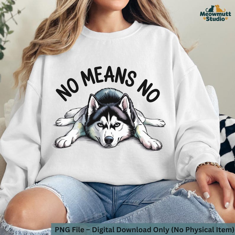 Funny Husky PNG Bundle, Watercolor Line Art Dog Clipart (Digital Download) image 3