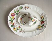 Rosalind Serving Platter, Creamer Relish Plate , Grindley Marlborough Royal Petal China , Farmhouse Kitchen