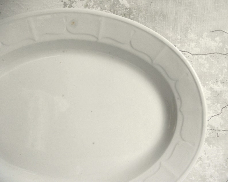 J & G Meakin Ironstone Platter 1890s Pearl China All White Etsy