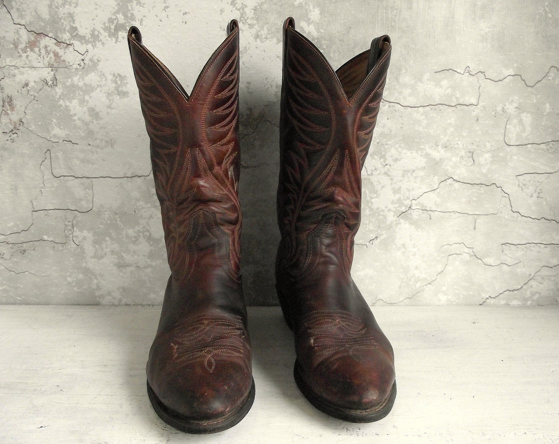 Vintage BOULET Cowboy Boots Western Riding Boots Leather Etsy