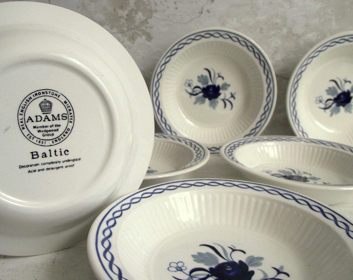 Baltic Blue Dessert Bowls by Adams Set of 6 Vintage Etsy