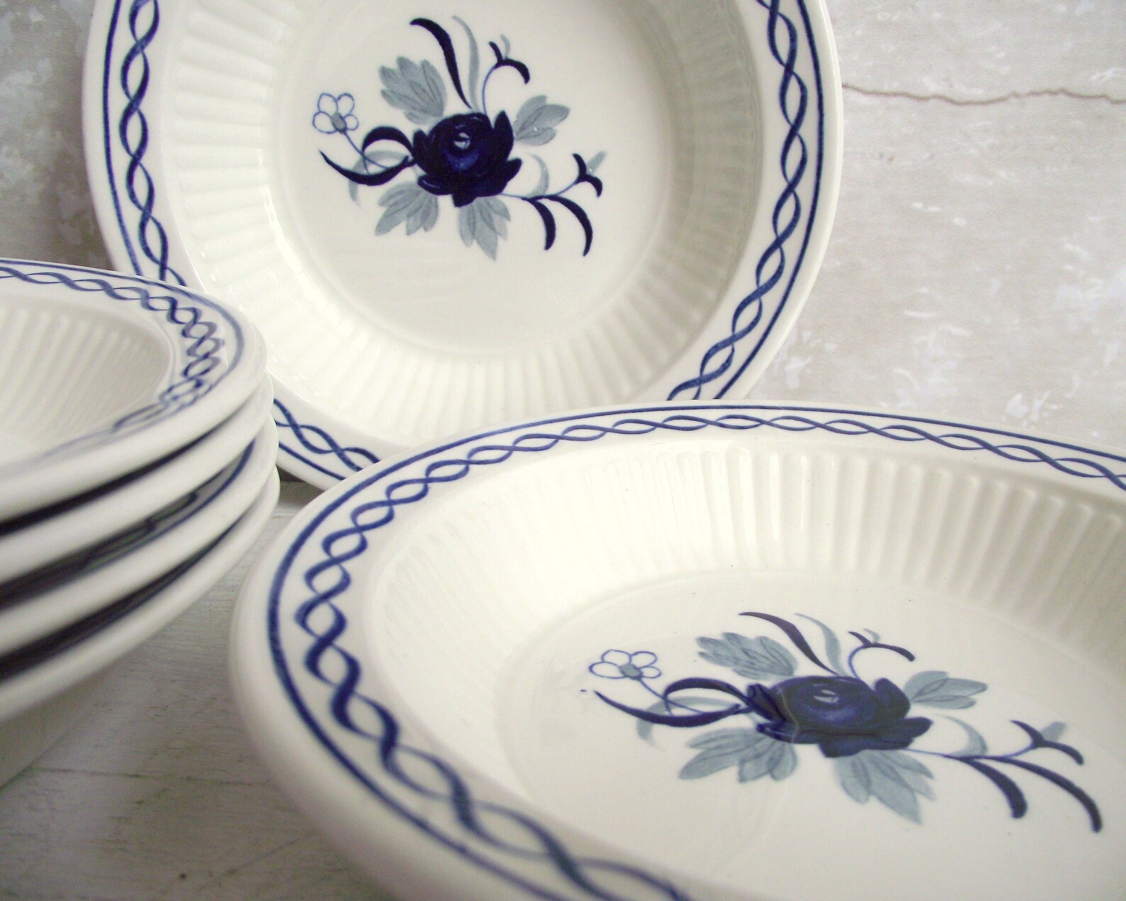 Baltic Blue Dessert Bowls by Adams Set of 6 Vintage Etsy