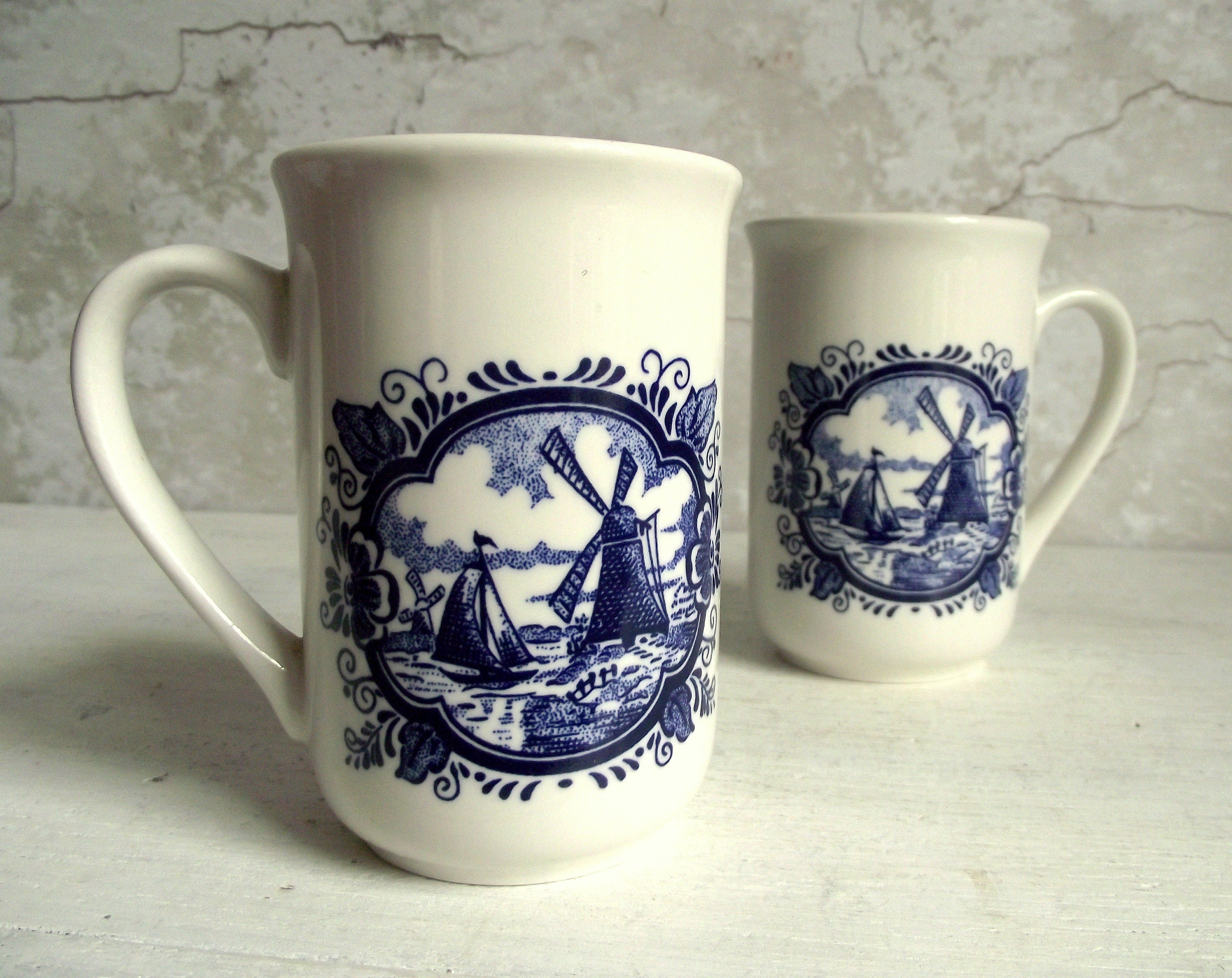 Kitchen & Dining Cup And Saucer Vintage Delfts Hand Painted Blue ...