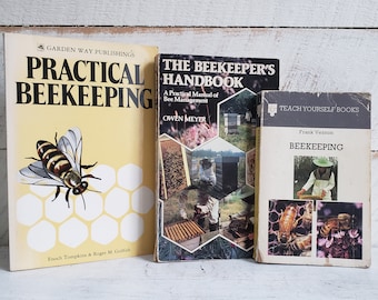 Beekeeping Book Collection , Set of 3 Vintage 1980s Beekeepers Books ,  Practical Beekeeping , The Beekeeper's Handbook , Beekeeping