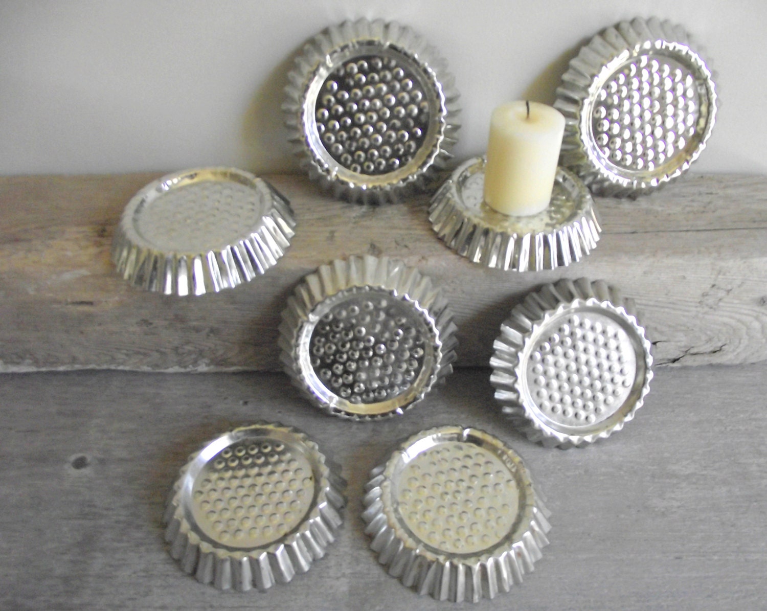 French Tart Tins Set of 8 Vintage Fluted Tartlet Pans Etsy