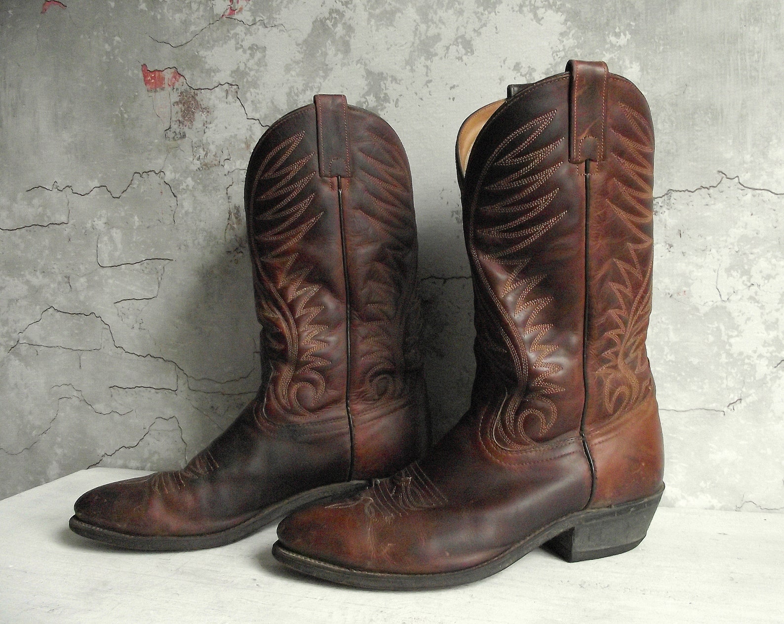 Vintage BOULET Cowboy Boots Western Riding Boots Leather Etsy