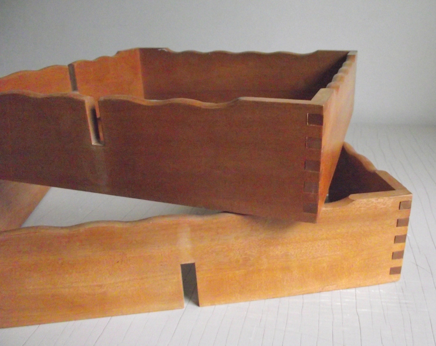 Geometric Wall Shelf Interlocking Wood Hanging Shelf Mid Etsy