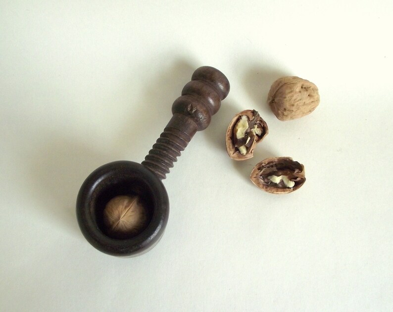 Wooden Screw Nutcracker Vintage Carved Wood Nut Cracker with Etsy