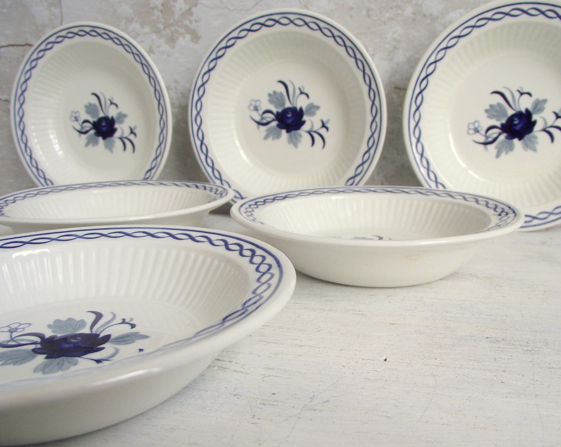 Baltic Blue Dessert Bowls by Adams Set of 6 Vintage Etsy