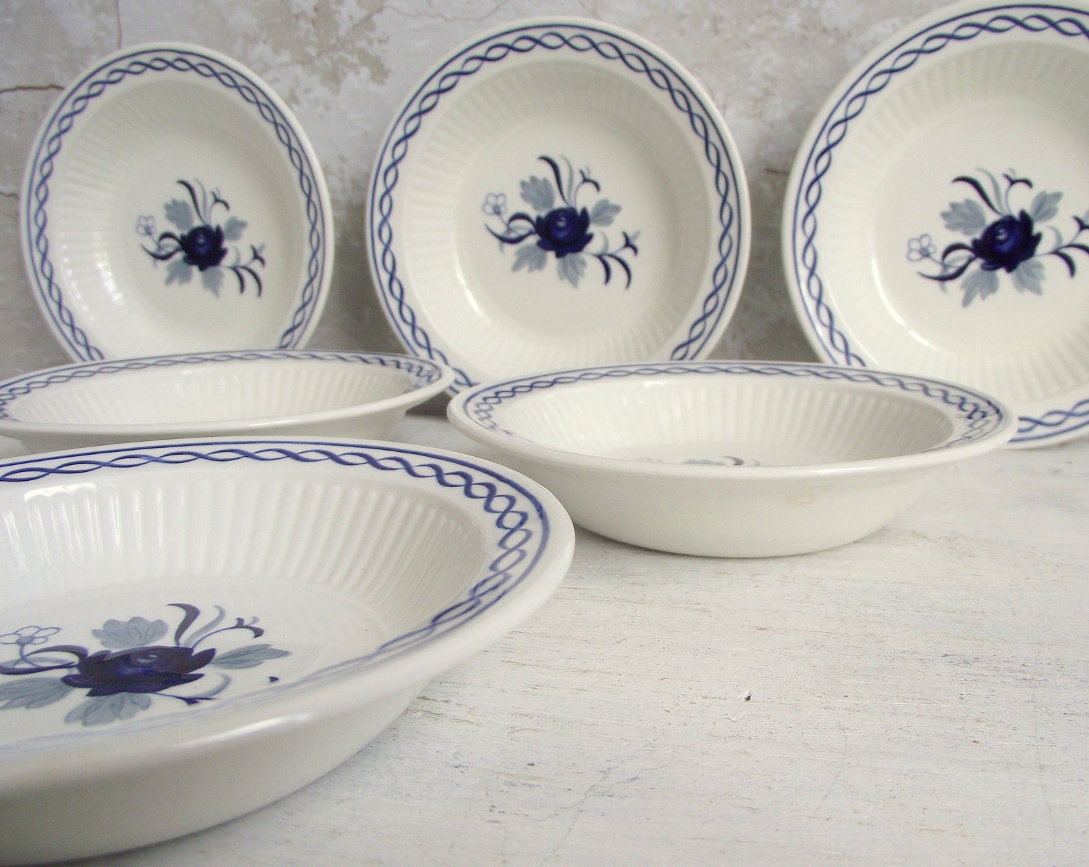 Baltic Blue Dessert Bowls by Adams Set of 6 Vintage Etsy