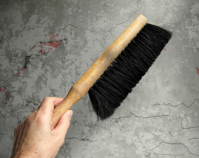 Vintage Horsehair Brush , 1960s Work Bench Horse Hair Brush for