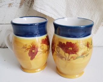 Pottery Mugs by Robert Gordon Pottery Australia , Vintage Pair of Handcrafted Coffee Mugs