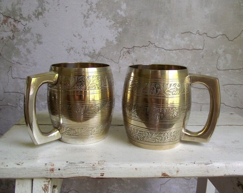 Engraved Metal Barrel Mugs Pair of Barrel Beer Steins 1 Etsy
