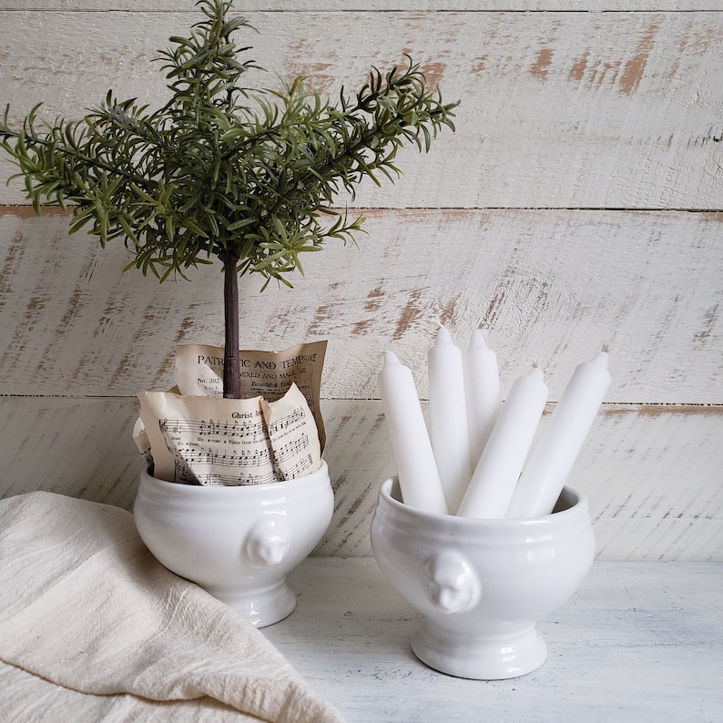 French Lion Head Soup Bowls White Ironstone French Onion Etsy
