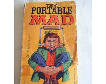 Vintage The Portable MAD Paperback Comic Strip Book Distressed Alfred E Newman
