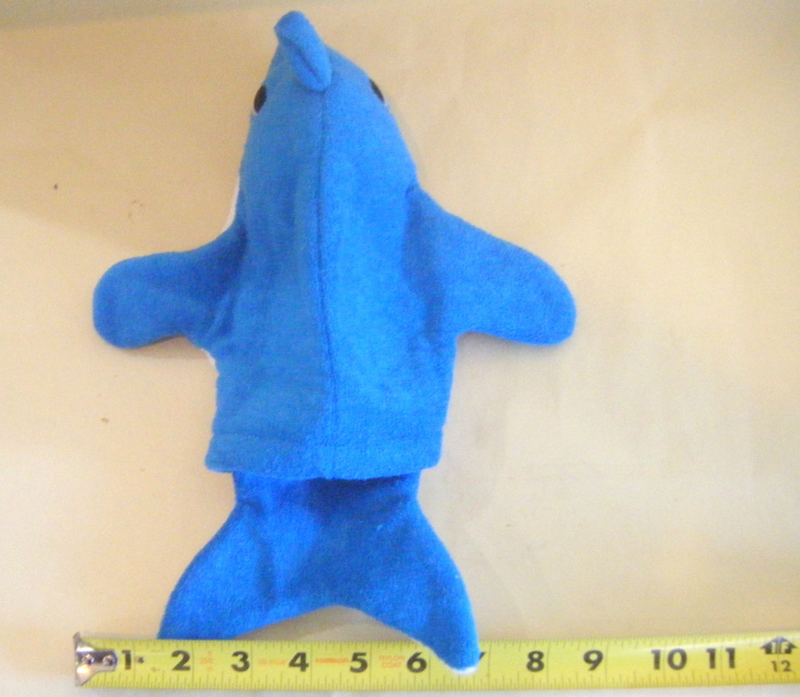 Vintage Blue Dolphin Hand Puppet Plush Pups Toy Children Play Etsy