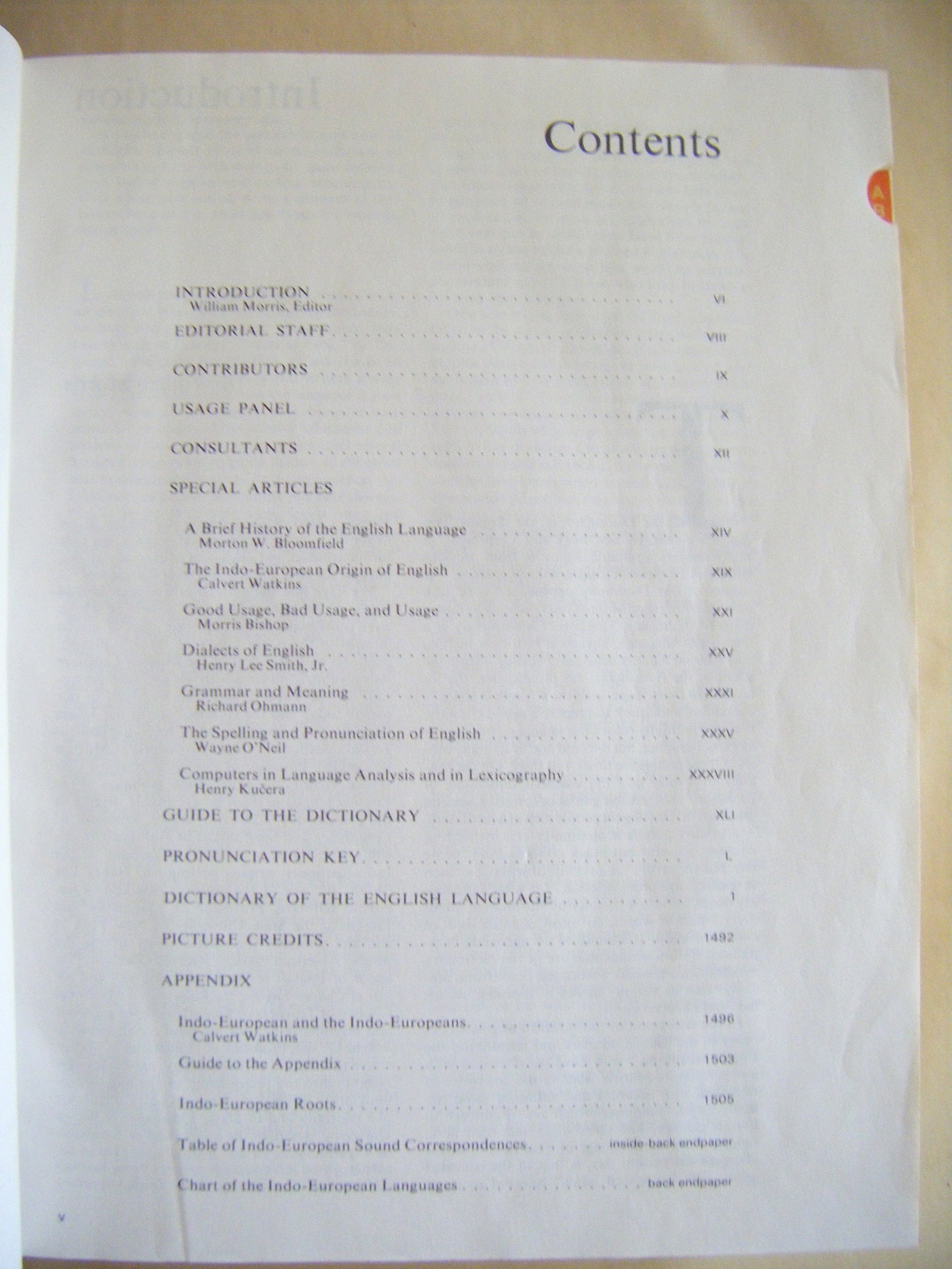 AMERICAN HERITAGE DICTIONARY ENTRY HEAD visual data 2