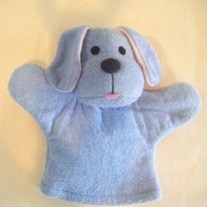 Vintage Blue Puppy Dog Hand Puppet Plush Pups Puppet Show Stuffed Make Believe Collectible image 3