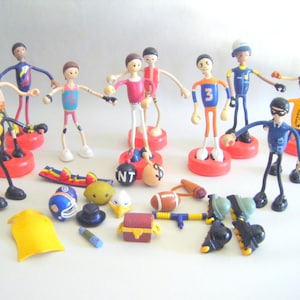 Vintage Set 11 of Bendos Collectible Figures and Accessories Kid Galaxy Dolls Action Figures