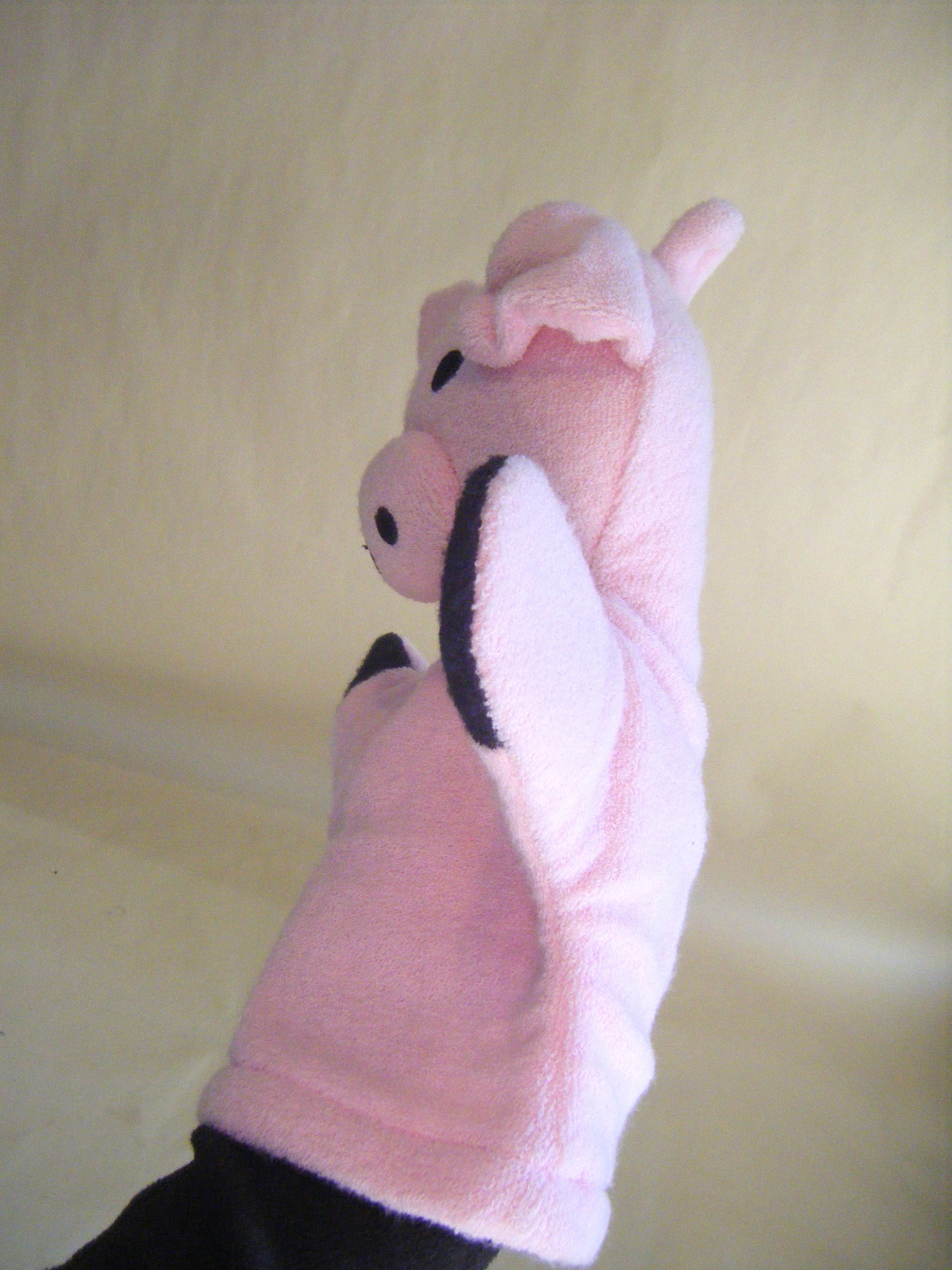Vintage Pink Baby Pig Hand Puppet Plush Pups Puppet Show Stuffed Make ...