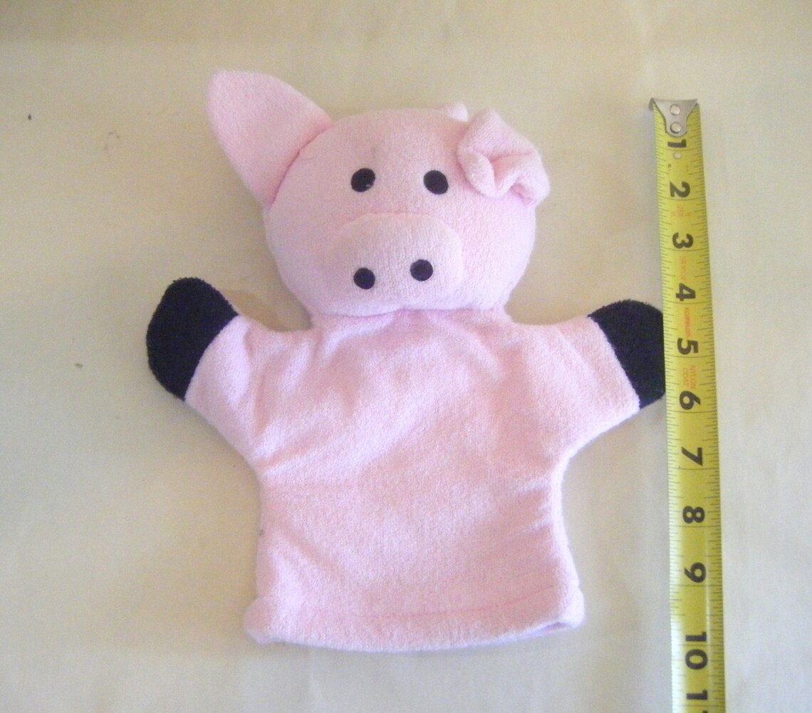 Vintage Pink Baby Pig Hand Puppet Plush Pups Toy Children Play Etsy