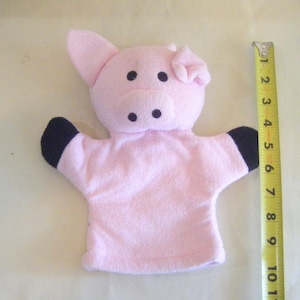 Vintage Pink Baby Pig Hand Puppet Plush Pups Puppet Show Stuffed Make ...