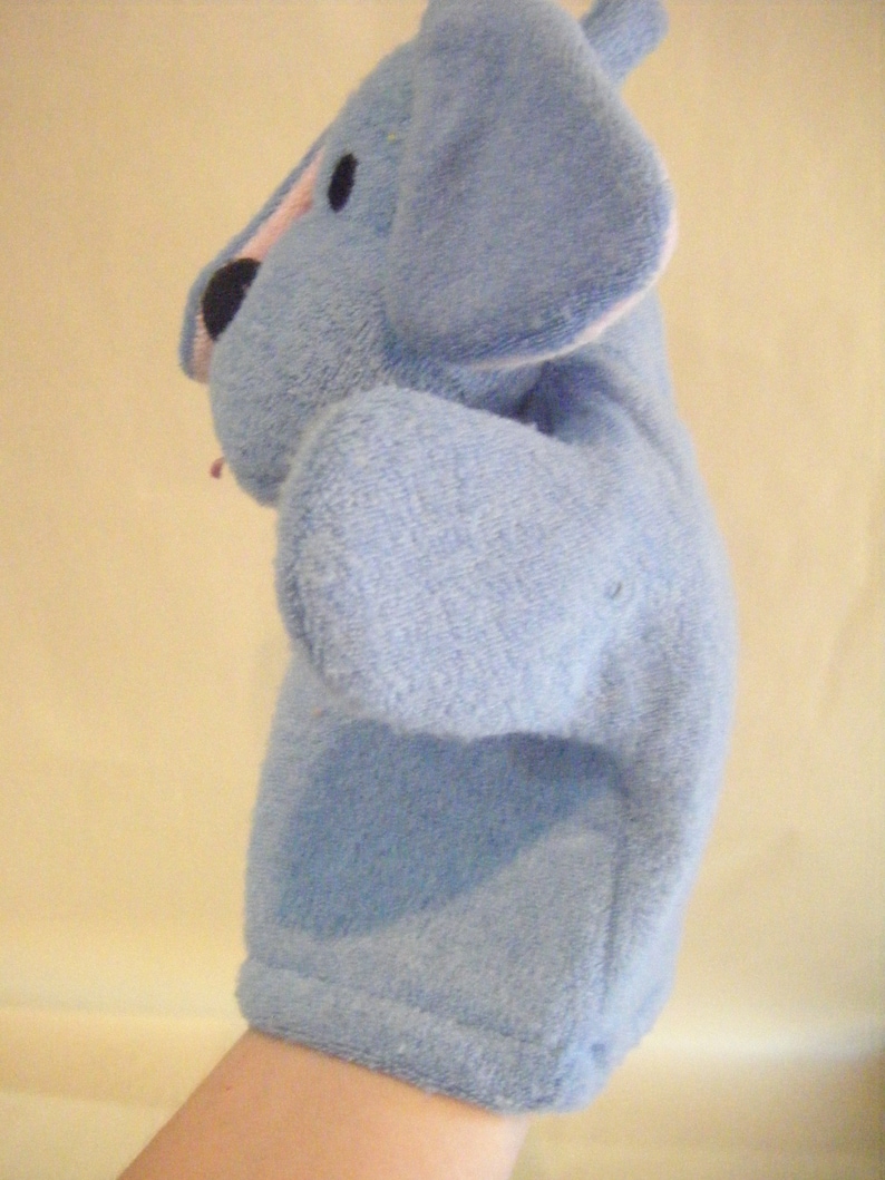 Vintage Blue Puppy Dog Hand Puppet Plush Pups Puppet Show Stuffed Make Believe Collectible image 4