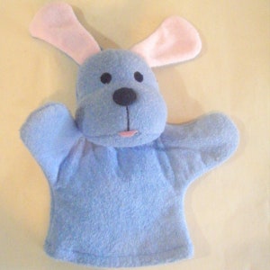 Vintage Blue Puppy Dog Hand Puppet Plush Pups Puppet Show Stuffed Make Believe Collectible image 2