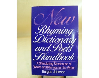 Vintage New Rhyming Dictionary and Poets' Handbook Paperback Book Teacher Student Learning English Words Language Rap Lyric