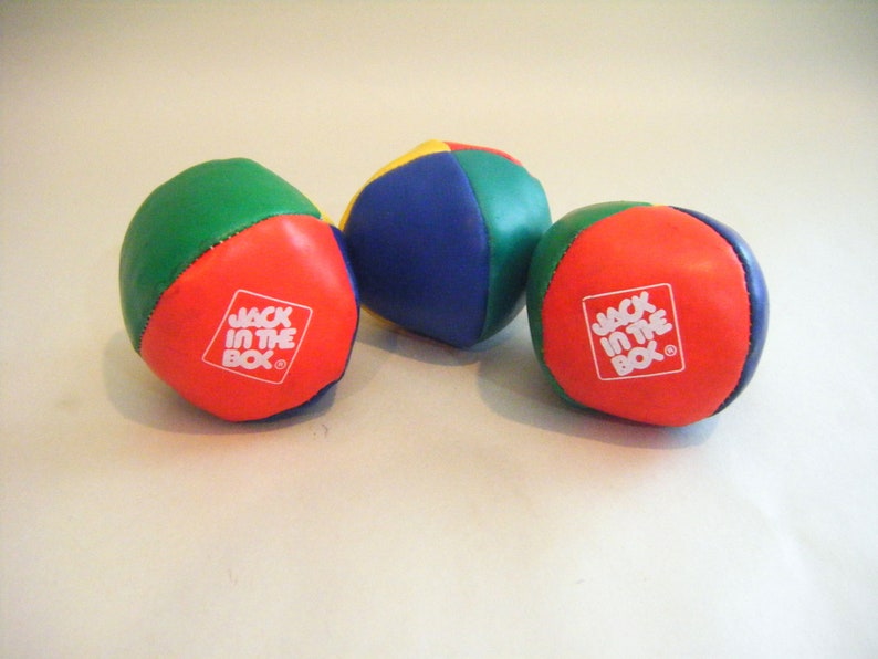Vintage Jack in the Box Juggling Balls Hacky Sacks Set of Three