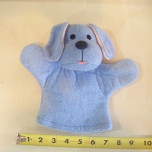 Vintage Blue Puppy Dog Hand Puppet Plush Pups Puppet Show Stuffed Make Believe Collectible image 7